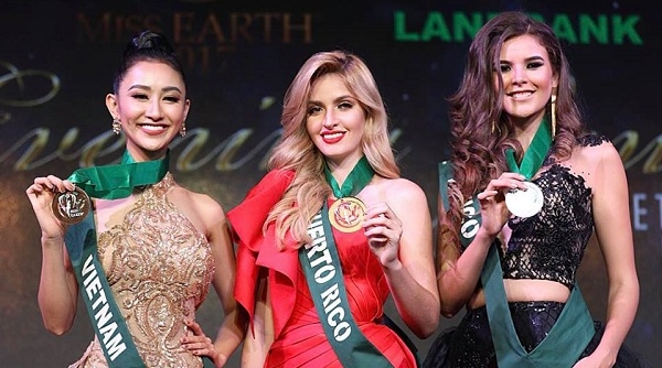 Hà Thu đạt thêm 1 HCĐ, tạm xếp thứ 4 tại Hoa hậu Trái đất 2017