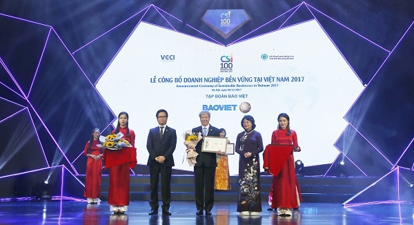 Bảo Việt: 2 năm liên tiếp lọt Top 10 Doanh nghiệp Bền vững xuất sắc nhất Việt Nam