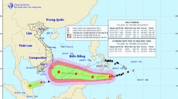 Tin bão số 16 trên biển Đông