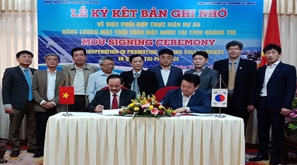 Công ty Hàn Quốc sắp triển khai dự án điện mặt trời trên mặt nước tại Quảng Trị