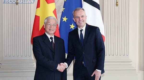 Tổng Bí thư Nguyễn Phú Trọng hội kiến Chủ tịch Quốc hội Pháp