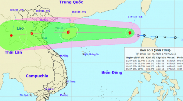 Dự báo bão số 3 sẽ đổ bộ trực tiếp vào các tỉnh từ Hải Phòng đến Hà Tĩnh