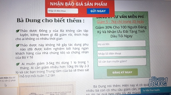 Sản phẩm giảm béo Slim Kangtado: Quảng cáo không đúng với đăng ký