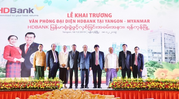 Thủ tướng dự lễ khai trương Văn phòng đại diện của HDBank tại Myanmar
