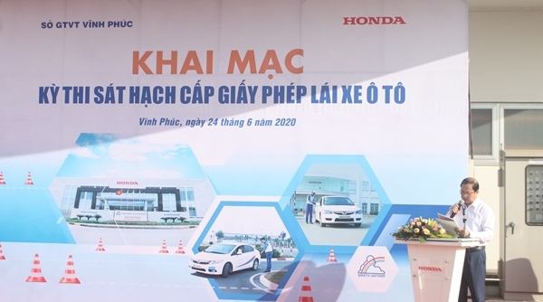 Khai mạc kỳ thi cấp GPLX ô tô đầu tiên tại Trung tâm đào tạo của Honda Việt Nam