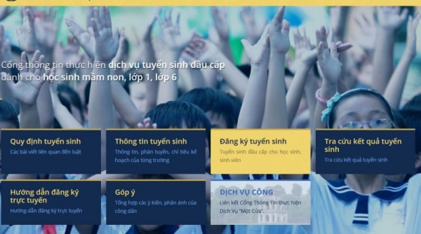 Hà Nội: Phụ huynh có hai thử nghiệm đăng ký tuyển sinh đầu cấp trực tuyến