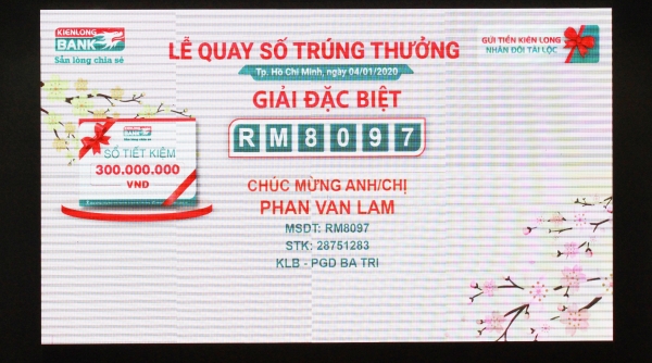 Gửi tiết kiệm Kienlongbank, khách hàng trúng giải thưởng lên đến 2,7 tỷ đồng