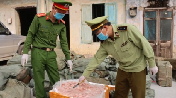 Cục QLTT Lạng Sơn: Ngăn chặn kịp thời hơn 2 tấn nầm lợn trên đường tiêu thụ