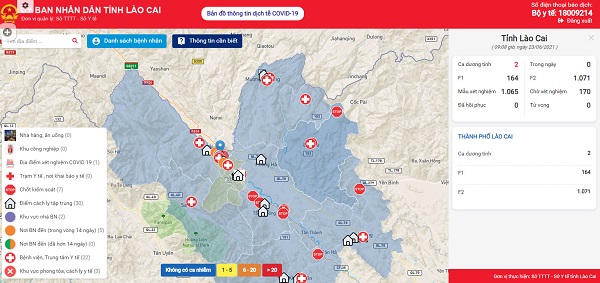 Lào Cai ra mắt Bản đồ thông tin dịch tễ Covid-19