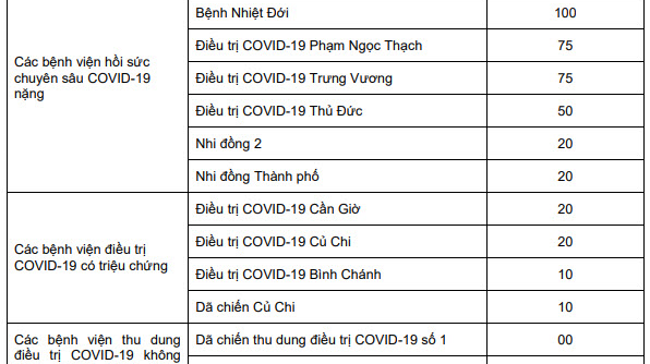 TP.HCM: Kế hoạch điều trị với kịch bản 500 trường hợp COVID-19 nặng