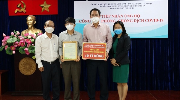 BIDV ủng hộ 10 tỷ đồng phòng, chống dịch COVID-19 tại Thành phố Hồ Chí Minh