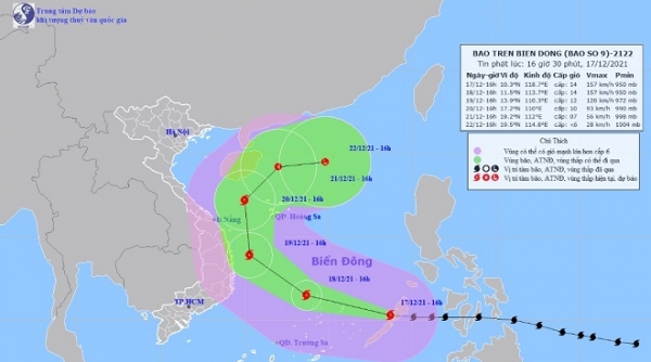 Siêu bão số 9 vào Biển Đông gây gió giật cấp 17, miền Trung mưa lớn