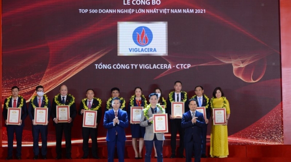 Viglacera tiếp tục lọt Top 500 doanh nghiệp lớn nhất Việt Nam trong ngành sản xuất, kinh doanh vật liệu xây dựng