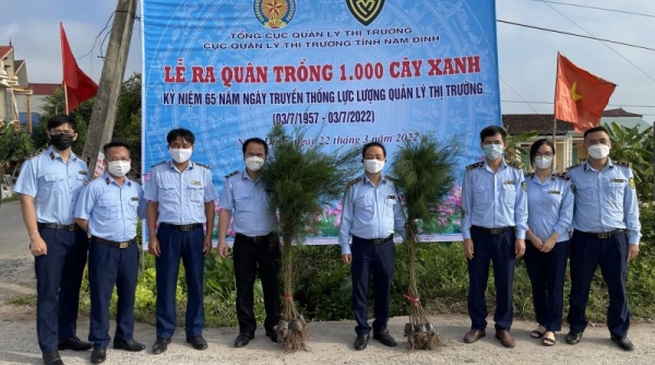 Cục Quản lý thị trường Nam Định trồng 1.000 cây xanh - “Đời đời nhớ ơn Bác Hồ”