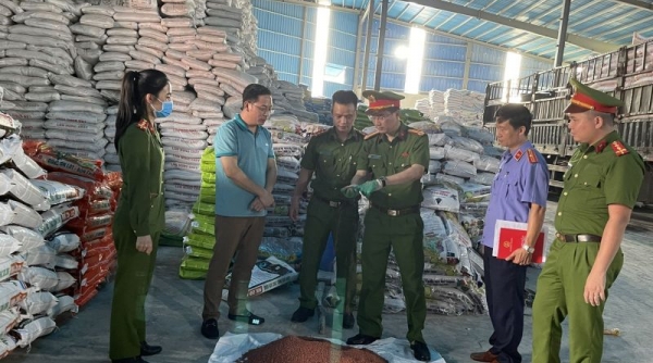 Công an thành phố Thanh Hóa thu giữ hơn 13 tấn phân bón giả