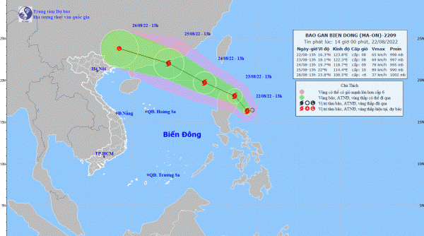 Áp thấp nhiệt đới chuyển thành bão, có tên quốc tế là Maon tại Biển Đông