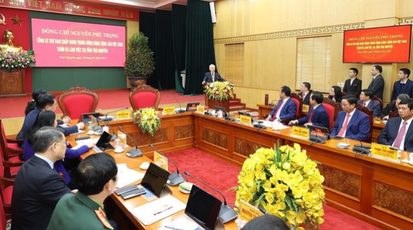 Tổng Bí thư Nguyễn Phú Trọng thăm, chúc Tết tại Thái Nguyên