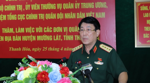 Đại tướng Lương Cường thăm, làm việc tại các đơn vị Quân đội trên tuyến biên giới Thanh Hóa