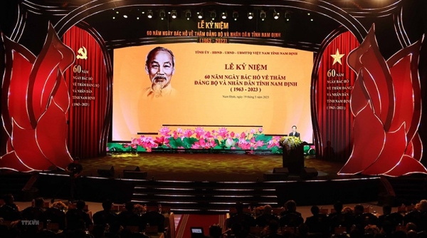 Chủ tịch nước dự Lễ kỷ niệm 60 năm Bác Hồ về thăm tỉnh Nam Định