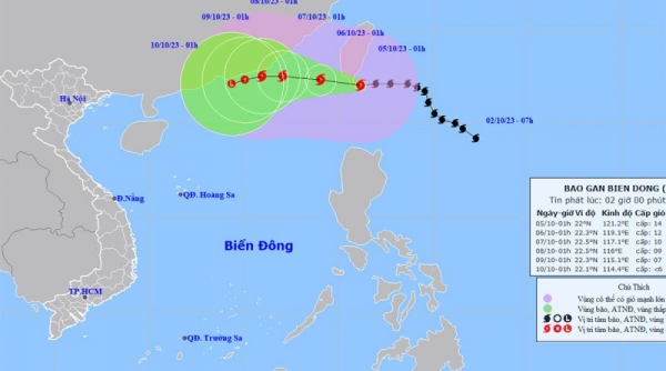 Bão Koinu đang tiến nhanh vào Biển Đông