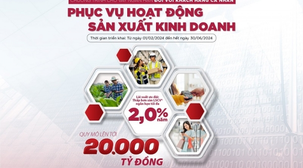 Agribank dành 20.000 tỷ đồng cho vay sản xuất kinh doanh với lãi suất tốt nhất