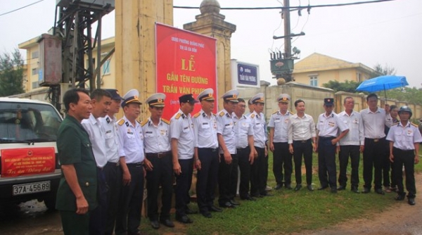 Quảng Bình: Lễ gắn biển đường mang tên liệt sĩ Gạc Ma Trần Văn Phương