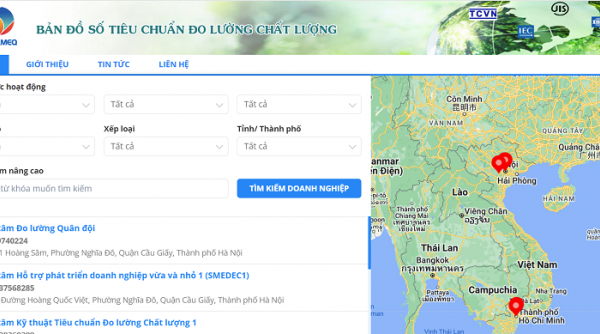 Bản đồ số hoạt động tiêu chuẩn đo lường chất lượng - iSTAMEQ map