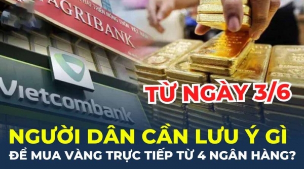 Những thông tin cần biết khi người dân mua vàng trực tiếp từ Bốn ngân hàng vào ngày 3/6