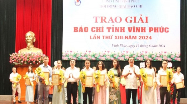 Vĩnh Phúc: Tổ chức lễ trao Giải Báo chí tỉnh lần thứ 13 năm 2024