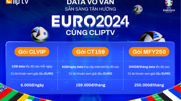 Data vô vàn, sẵn sàng tận hưởng EURO 2024 cùng ClipTV