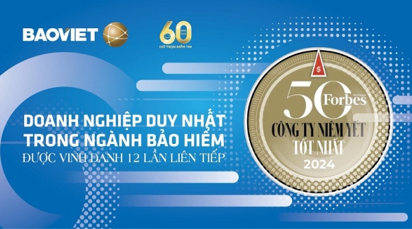 Bảo Việt - doanh nghiệp bảo hiểm duy nhất 12 năm liên tiếp trong “Danh sách 50 công ty niêm yết tốt nhất Việt Nam”