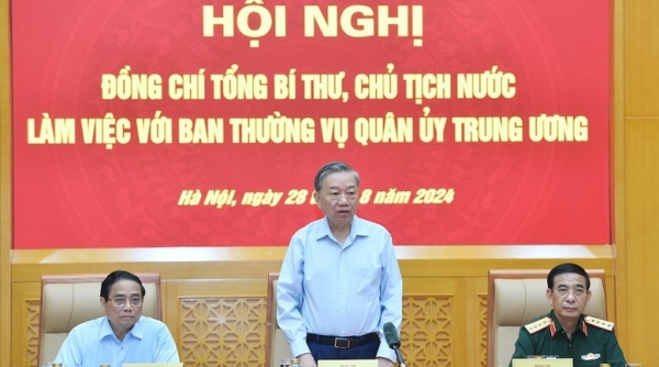 Tổng Bí thư, Chủ tịch nước Tô Lâm làm việc với Ban Thường vụ Quân ủy Trung ương