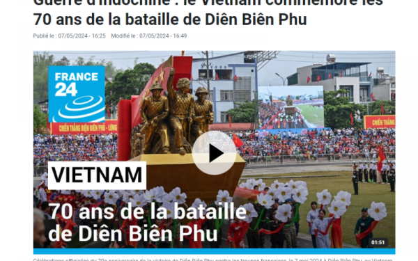 Truyền thông quốc tế đưa tin về Lễ kỷ niệm 70 năm Chiến thắng Điện Biên Phủ