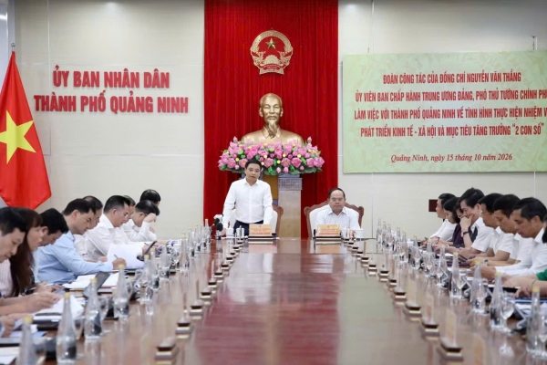 Phó Thủ tướng Chính phủ Nguyễn Văn Thắng làm việc với thành phố Quảng Ninh