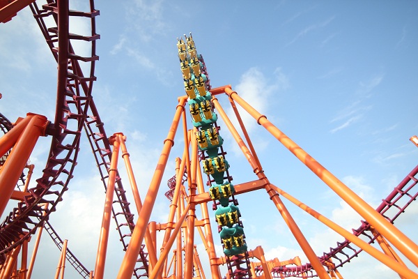 The biggest suspended roller coaster train of Vietnam Asia Park