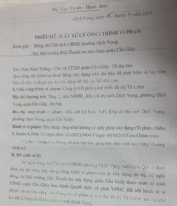 Cầu Giấy (Hà Nội): Hàng loạt công trình không phép “mọc” trong KĐT mới Dịch Vọng? - Hình 6