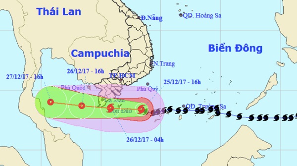 Bão Tembin vào Cà Mau - Kiên Giang, Nam Bộ mưa to - Hình 1