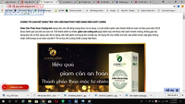 ‘Nhập nhèm’ nhãn mác thực phẩm bảo vệ sức khỏe Trà thảo mộc Cường Anh