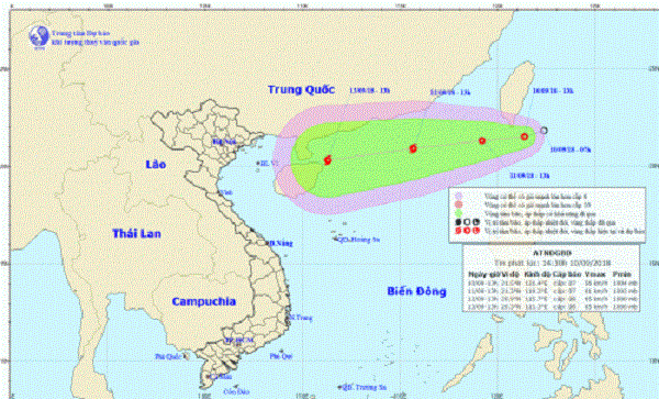 Áp thấp nhiệt đới giật cấp 8 đang hướng vào Bắc biển Đông - Hình 1