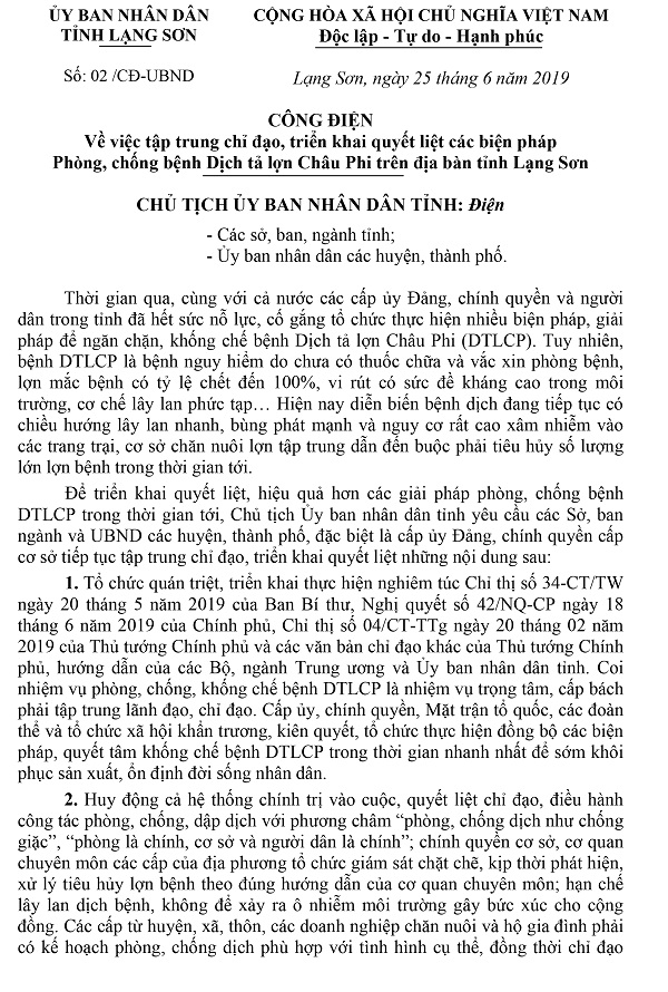 Lạng Sơn triển khai quyết liệt các giải pháp phòng, chống dịch tả lợn châu Phi - Hình 1