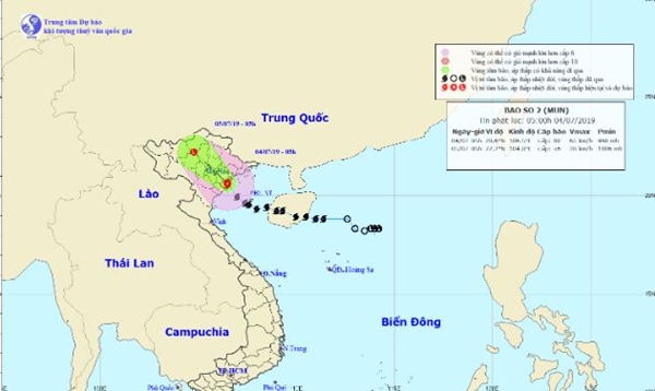 Dự báo thời tiết ngày 4/7: Bão số 2 đổ bộ đất liền - Hình 1