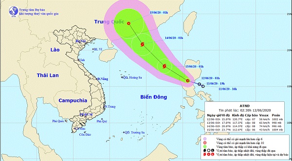 Xuất hiện áp thấp nhiệt đới gần Biển Đông