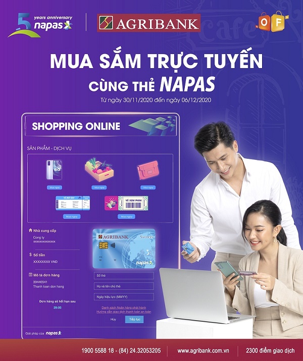 Tuần lễ mua sắm trực tuyến nhận quà khủng cùng thẻ Agribank Napas