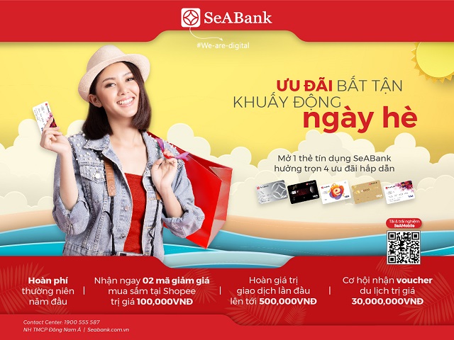 Cơ hội x4 ưu đãi khi mở mới thẻ tín dụng SeABank