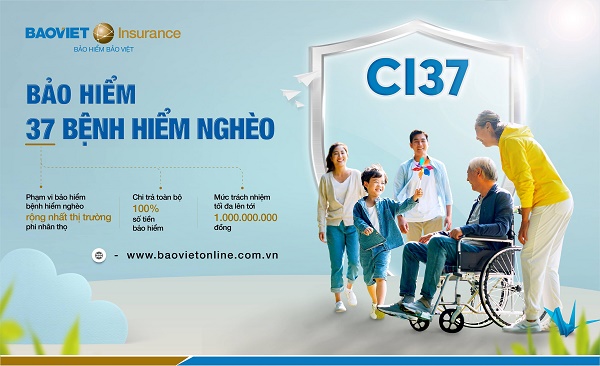 Bảo hiểm 37 Bệnh hiểm nghèo với nhiều quyền lợi vượt trội, phí bảo hiểm thấp