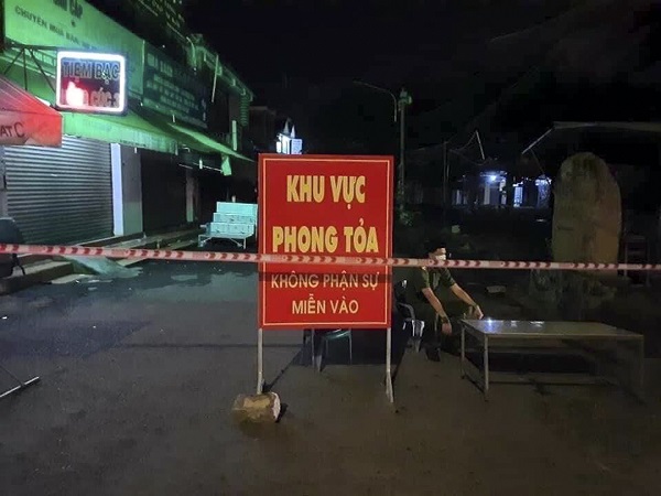 Chợ đầu mối Lam Sơn ( tại thị xã Phú Mỹ) bị phong tỏa do có liên quan đến ca mắc Covid-19.