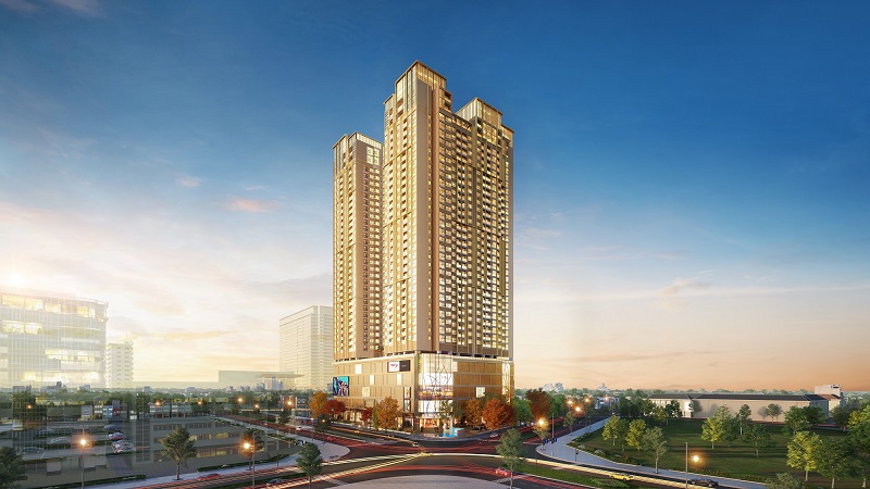 Dự án Diamond Residence số 25 Lê Văn Lương tọa lạc tại ngã tư giao với Hoàng Đạo Thúy