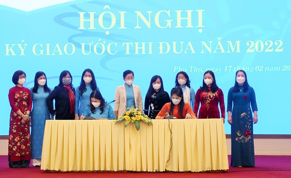 Lễ ký giao ước thi đua năm 2022 giữa Hội Liên hiệp phụ nữ các tỉnh Trung du và miền núi phía Bắc