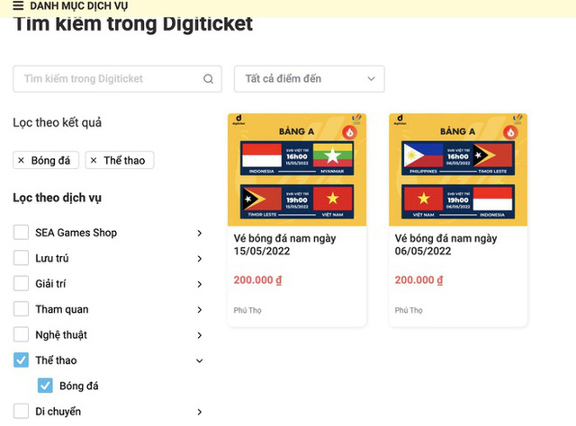 Vé sẽ được bán qua kênh online digiticket.vn