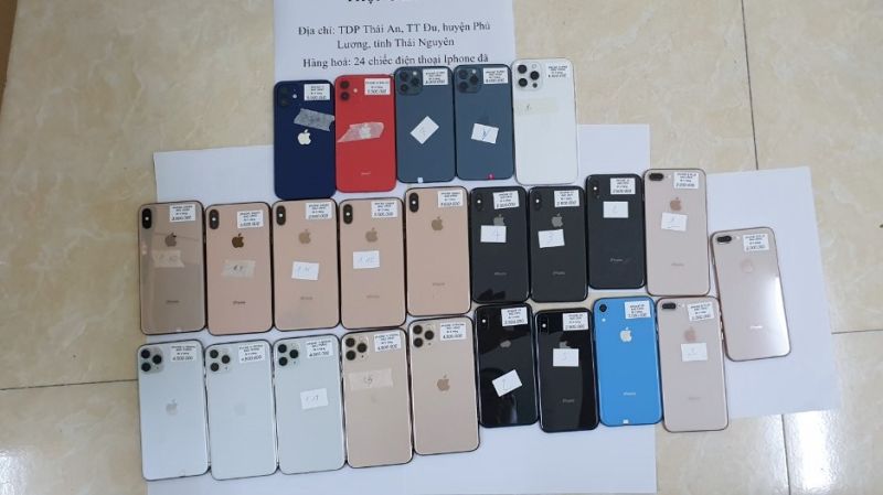 Số điện thoại Iphone đã qua sử dụng bị lực lượng liên ngành tỉnh Thái Nguyên thu giữ